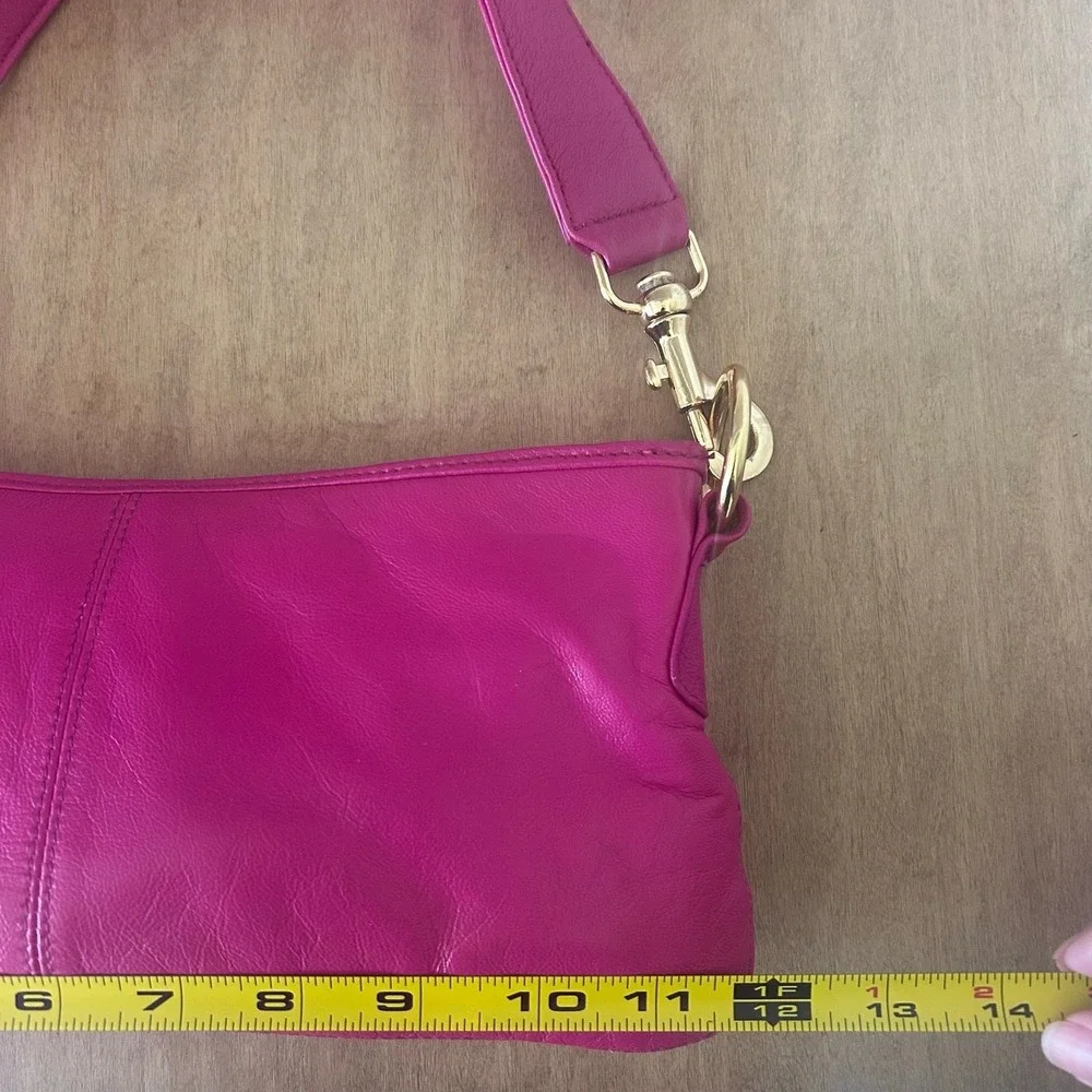 Y2K‎ slouchy shoulder bag Hot Pink Barbie leather inside pockets vacation resort
